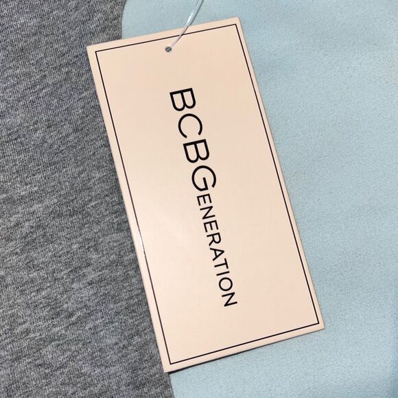 BCBGeneration Womens Sweatshirt Mesh Sleeve Athletic Pullover Retro Gray Large - Picture 13 of 13